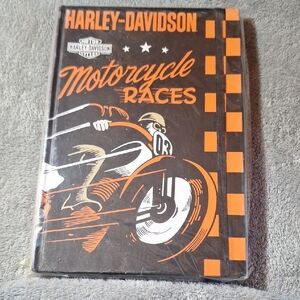 NWT Harley-Davidson Motorcycle Races Book in Black and Orange